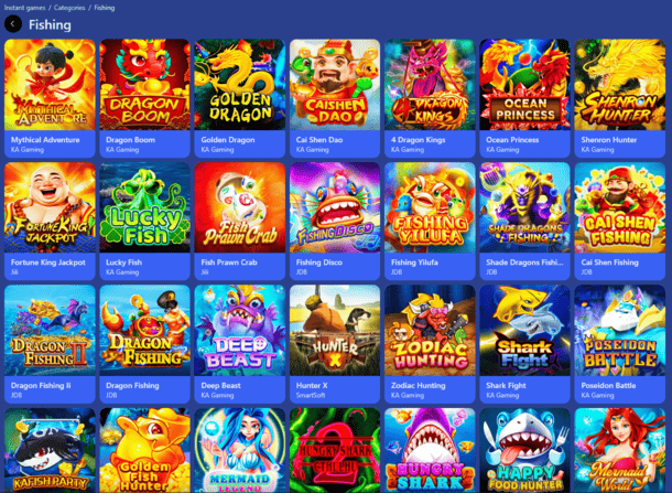 Kawasan permainan memancing dalam kasino DK88 dengan pemilihan bilik, pilihan kuasa tembakan dan kawalan belanjawan sesi