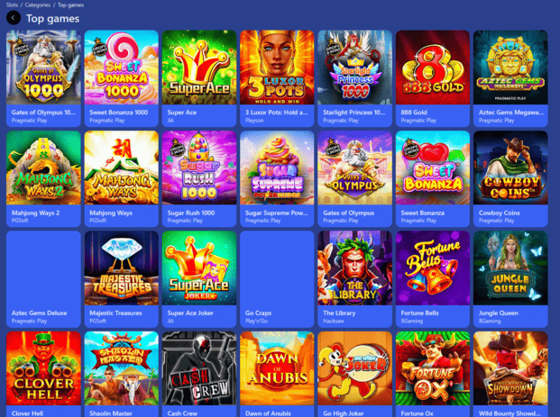 Grid katalog slot dengan tab kategori, kawalan pengisihan dan carian pantas untuk menyemak imbas permainan di kasino DK88